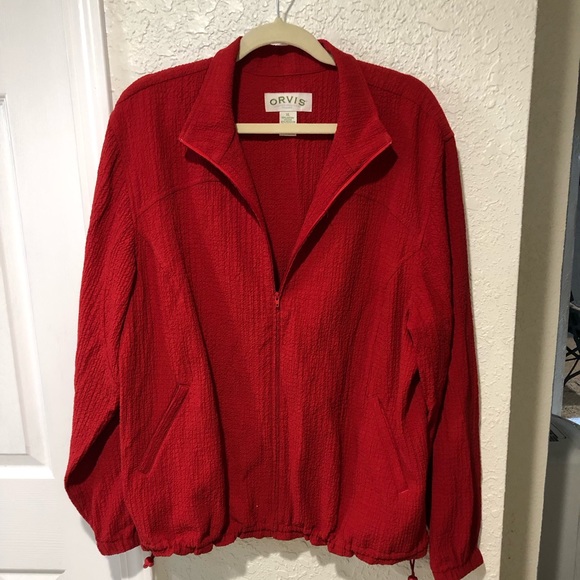 Orvis Jackets & Blazers - Orvis women’s size XL red zip up jacket.